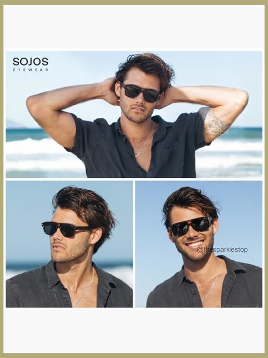 Retro Square Polarized Aviator Sunglasses with UV400 Protection